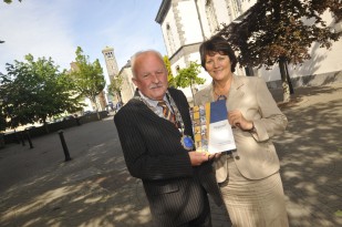 Cllr Pat Hayes with Minsiter Brady