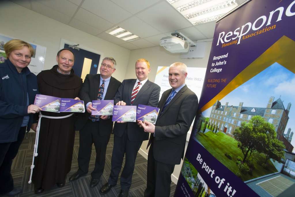 tured at Respond, Airmount, Waterford city where Minister Paudie Coffey TD officially launched the ‘Respond to John’s College’ support services plan. Pictured are Catherine Power, John's College support committee, Fr Patrick Cogan CEO Respond, Tom Power General Manager Respond Support, Minister Paudie Coffey TD and Philip O'Reilly, National Co-ordinator of Services for Older People with Respond.