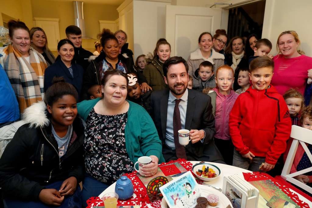 Dolores O Brien and Channel with Minister and group of residents Dec 2017